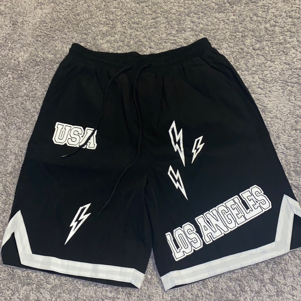 Shein small black Los Angeles nylon shorts